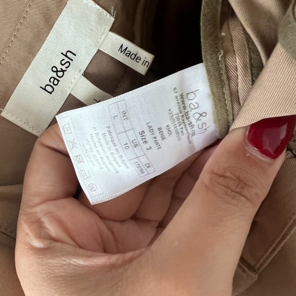 ba&sh Khol Belted Paperbag Waist Trouser Pants - Picture 7 of 9